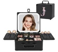 Relavel Regali di compleanno per donne e ragazze, borsa per il trucco iniziale con specchio a LED borsa cosmetica personalizzata organizer da viaggio custodia per treno, regalo di laurea per