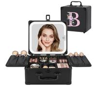 Relavel Regali di compleanno per donne e ragazze, borsa per il trucco iniziale con specchio a LED borsa cosmetica personalizzata organizer da viaggio custodia per treno, regalo di laurea per