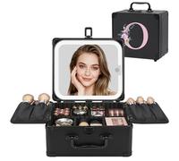 Relavel Regali di compleanno per donne ragazze adolescenti, borsa per il trucco iniziale con specchio LED borsa cosmetica personalizzata organizer da viaggio custodia treno, regalo di laurea per