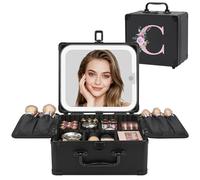 Relavel Regali di compleanno per donne ragazze adolescenti, borsa per il trucco iniziale con specchio LED borsa cosmetica personalizzata organizer da viaggio custodia treno, regalo di laurea per