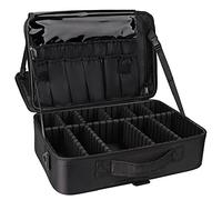 Relavel Trousse da viaggio per trucchi, organizer portatile per professionisti del makeup, 26,9 cm, con divisori regolabili per cosmetici, pennelli da trucco, articoli da toeletta, monili