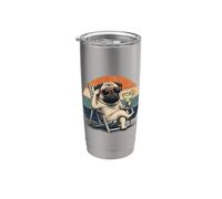 Relax Carlino Amanti Del Cane Divertente Spiaggia Vacanza Modalità Mamma Uomini Donne Bicchiere termico in acciaio inox doppia parete