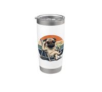 Relax Carlino Amanti Del Cane Divertente Spiaggia Vacanza Modalità Mamma Uomini Donne Bicchiere termico in acciaio inox doppia parete