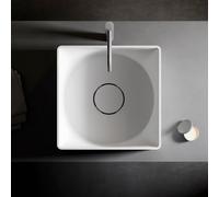 Relax design - Lavabo appoggio in solid surface Q - Circle : Colore - Malta Di Cemento