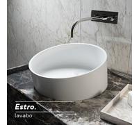 Relax Design - Lavabo estro in solid surface diametro 42 : Colore - Tessuto Grezzo