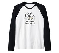 Relax I'm a Massage Therapist Minimal Hands Graphic Maglia con Maniche Raglan