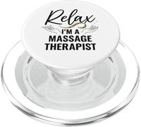 Relax I'm a Massage Therapist Minimal Hands Graphic PopSockets PopGrip per MagSafe