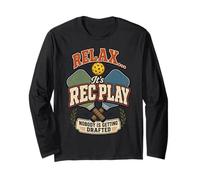 Relax It's Rec Play Nobody Getting Drafted Retro Pickleball Maglia a Manica