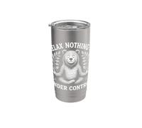 Relax Niente è sotto controllo Orso Yoga Meditazione Sarcasmo Bicchiere termico in acciaio inox doppia parete