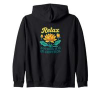 Relax Niente è sotto Controllo Yoga Fiore di Loto Felpa con Cappuccio