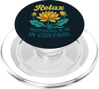 Relax Niente è sotto controllo yoga fiore di loto PopSockets PopGrip per MagSafe