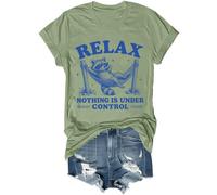 Relax Nothing is Under Control Camicia Divertente Sarcastico Umorismo Raccoon Camicia Unisex, Verde, 3XL