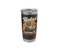 Relax Nothing is Under Control Chill Raccoon Bicchiere termico in acciaio inox doppia parete