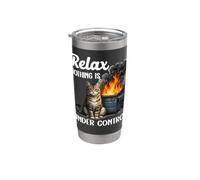 Relax Nothing Is Under Control Divertente gatto sarcastico Bicchiere termico in acciaio inox doppia parete