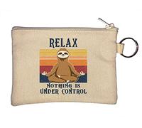 Relax Nothing is Under Control - Portamonete da meditazione con bradipo beige