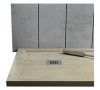 RELAX - Piatto Doccia Rettangolare In Marmo-resina 100x160 Cm - Rocky Wood