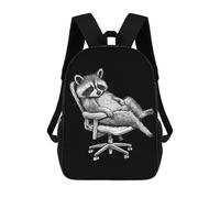 Relax Raccoon stampato 43,2 cm zaino unisex a tracolla zaino da viaggio per laptop per donne uomini
