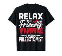 Relax Sono Un Vampiro Amichevole Voglio Dire Phlebotomist Halloween Maglietta