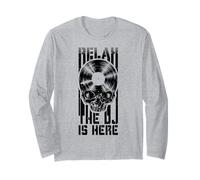 Relax The DJ Is Here LP Gothic Skull per Amanti del Disco in Vinile Maglia a Manica