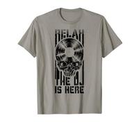 Relax The DJ Is Here LP Gothic Skull per Amanti del Disco in Vinile Maglietta