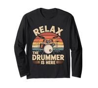 Relax The Drummer Is Here Musical per Musicisti di Batteria Maglia a Manica