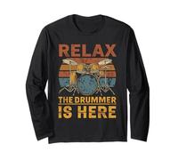 Relax The Drummer Is Here Musical per Musicisti di Batteria Maglia a Manica
