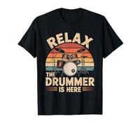 Relax The Drummer Is Here Musical per Musicisti di Batteria Maglietta