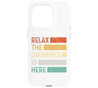 Relax The Drummer Is Here Vintage Funny Drums Custodia per iPhone 15 Pro