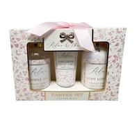 Relax & Unwind Velvet Rose Spa Gift Set - 3 stili di coccole - Set regalo bagno e corpo con gel doccia, lozione, crema per le mani e soffio - Compleanni, festa della mamma e Natale HTUK (set di