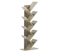 Relax World Libreria ad albero, Scaffale a 9 Ripiani,Struttura in Legno Melaminico da18 mm,Libreria Verticale, per Camera da Letto,Soggiorno,Studio,Ufficio,L50xP25xH141 (Rovere Grigio)