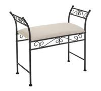 Relax World Panca,Panchina per Interno con Struttura in Metallo Laccata a Polvere,Seduta in Tessuto Imbottito per Soggiorno,Camera da Letto,Ingresso,Dimensioni L74xP30xH63 cm. (Nero)