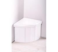 Relax World Pouf Contenitore ad Angolo Componibile, Pieghevole, in Ecopelle Bianco, per Soggiorno e Camera da Letto (Bianco)