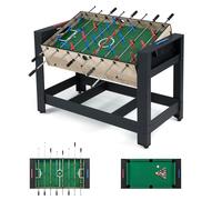 RELAX4LIF Tavolo Multigioco 2 in 1, Tavolo Combo con Biliardino e Biliardo, 2 Palline e Bastoni da Stecca, Triangolo, Spazzola, 2 Gessetti, Salvaspazio per Serate in Famiglia, Sala Giochi, Feste