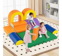 RELAX4LIFE 10 Pezzi di Blocchi in Schiuma per Arrampicata, Giocattoli da Arrampicata Morbidi per Interni per Bambini, Set di Giochi Multifunzionale per Arrampicata, per Bambini dai 1+ Anni (ARANCIONE)