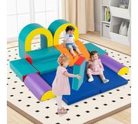 RELAX4LIFE 10 Pezzi di Blocchi in Schiuma per Arrampicata, Giocattoli da Arrampicata Morbidi per Interni per Bambini, Set di Giochi Multifunzionale per Arrampicata, per Bambini dai 1+ Anni (VERDE)
