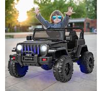 RELAX4LIFE 12V Macchina Elettrica per Bambini a 2 Posti con Telecomando, Luce e Musica, Bluetooth e USB, Carico Massimo 35 KG, Velocità Regolabile 2,6-6km/h,Avanti/Indiero per 3-8 Anni (NERO 2)