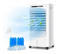 RELAX4LIFE 3 in 1 Condizionatore Evaporativo Portatile con Serbatoio Acqua 10L, Raffrescatore d'Aria con 3 Modalità, Raffreddamento, Ventilatore, Deumidificazione, Timer 15H