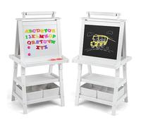 RELAX4LIFE 3 IN 1 Lavagna per Bambini a Doppia Faccia, 56×43×117cm (Bianco)
