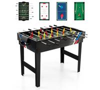RELAX4LIFE 4 in 1 Tavolo Multigioco con Calcio Balilla, Biliardino, Ping pong e Hockey ad Aria, per Bambini e Adulti, Casa Ufficio Bar, 125x97x83 cm