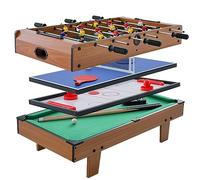 RELAX4LIFE 4 in 1 Tavolo Multigioco con Calcio Balilla, Biliardino, Ping pong e Hockey ad Aria, per Bambini e Adulti, Casa Ufficio Bar, 81 x 43 x 30,5 cm
