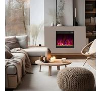RELAX4LIFE 49/61/68,5 cm Camino Elettrico Incassato con Fiamma Multicolore e Letto di Braci, Telecomando, Timer, Termostato Integrato e Protezione da Surriscaldamento, 1500W (LUNGHEZZA:49CM)