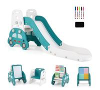 RELAX4LIFE 5 in 1 Scivolo per Bambini da Casa Interno, Lavagna Magnetica Bifacciale, Libreria Montessoriana e Blocchi da Costruzione, Scaletta da Arrampicata, per Bambini 3+ Anni