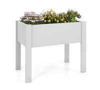 RELAX4LIFE 53L Fioriera Rialzata da Giardino in PP, Orto Rialzato da Esterno Portapiante, Fioriera Aiuola per Coltivazione di Piante Orto Erbe, 76x45x61cm (Bianco)