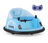 RELAX4LIFE 6V Autoscontro Elettrico per Bambini, con Telecomando, Carrozza Motorizzata a 360° con Luci LED, Musica e Suoni, Connessione Wireless, per Bambini 18+ Mesi (BLU)