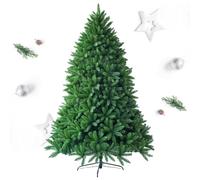 RELAX4LIFE Albero di Natale 150/180/225cm, Abete Natalizio con 600/1250/1968 Rami Folti, Albero di Natale Realistico con Supporto in Metallo per Casa, Ufficio e Negozio (180cm, Verde)