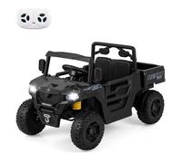 RELAX4LIFE Auto Elettrico per Bambini 24V con Ribaltabile, Telecomando, Musica, Racconti, Luci LED e Sospensioni a Molla, per Bambini da 3 a 8 Anni (NERO)