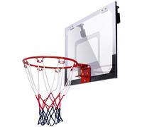 RELAX4LIFE Basketball Backboard Tabellone da Basket a Muro Trasparente, Materiale PC, con Canestro Diametro 23,5 cm, per Interno e Esterno, 45 x 30 cm