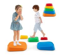 RELAX4LIFE Bilanciamento Multicolore per Bambini 3+, Giocattoli Impilabili Antiscivolo per Interno e Esterno, Sviluppo Equilibrio e Coordinazione, Portata 80 KG (Rettangolo,5 Pezzi)