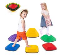 RELAX4LIFE Bilanciamento Multicolore per Bambini 3+, Giocattoli Impilabili Antiscivolo per Interno e Esterno, Sviluppo Equilibrio e Coordinazione, Portata 80 KG (Squadra, 6 Pezzi)