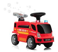 RELAX4LIFE Camion Cavalcabile dei Pompieri per Bambini, con Bolle, Musica, Luci, Allarme, 4 Ruote in PP, Volante, Cruscotto, 3 Pile AA da 1,5V (non incluso),18-36 Mesi (MODELLO 1)